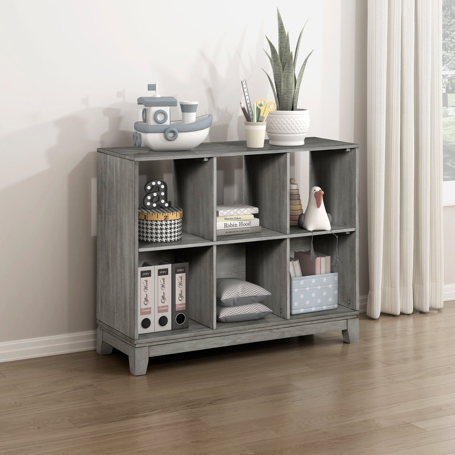 Garretson Gray Bookcase - Ornate Home