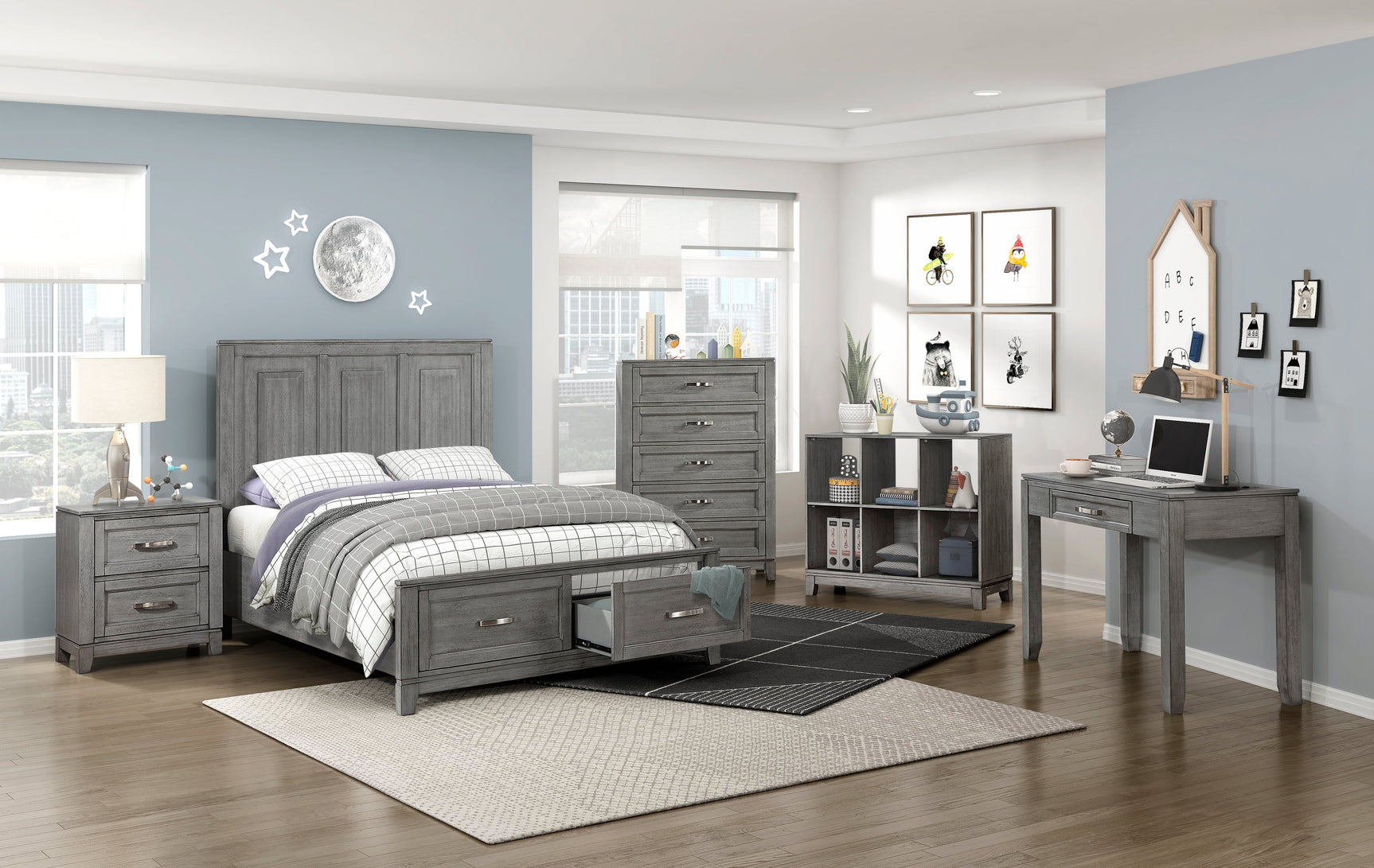 Garretson Gray Full Platform Bed - Ornate Home