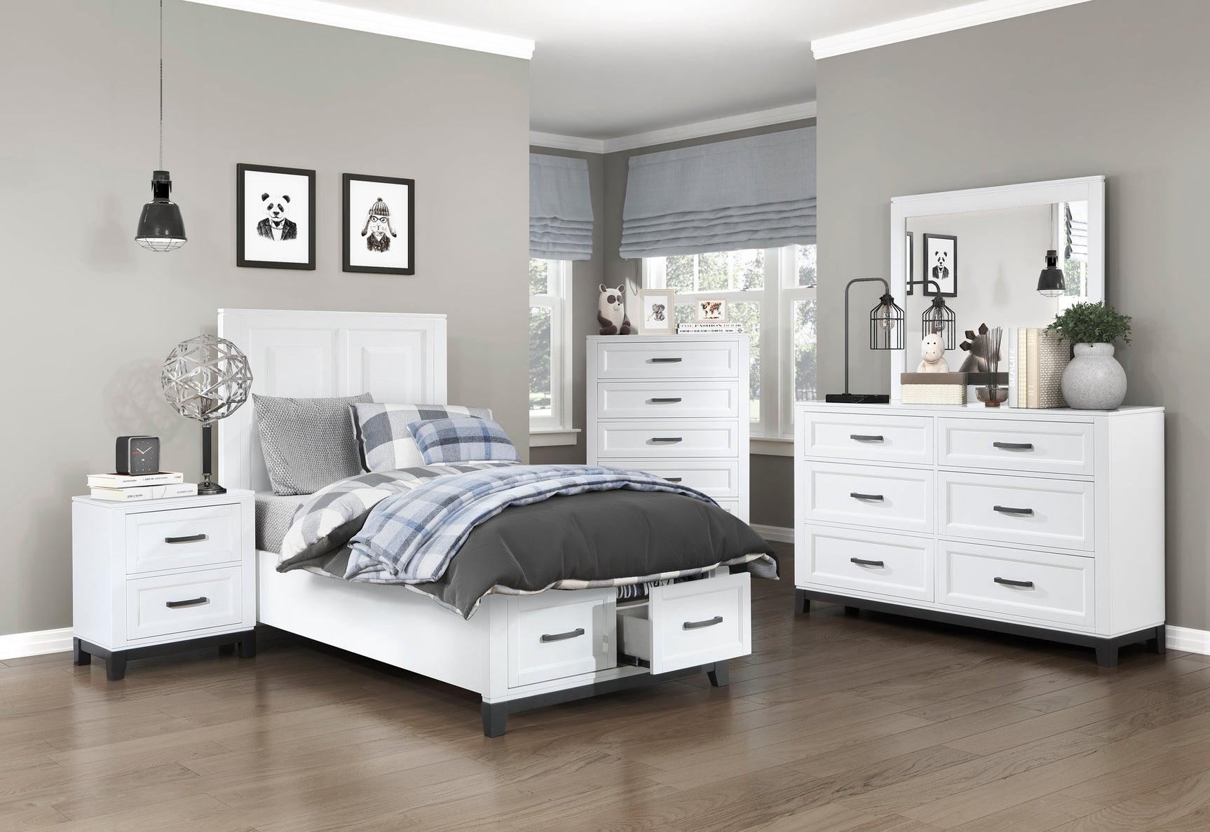 Garretson White Twin Platform Bed - Ornate Home