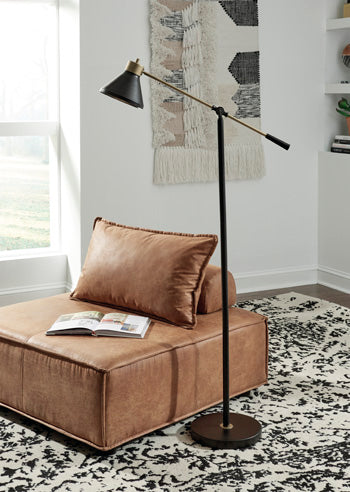 Garville Floor Lamp Black/Gold Finish (Online Special Price) - Ornate Home