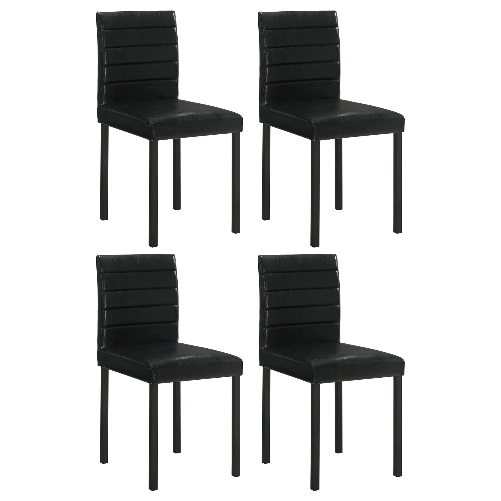 Garza Black Upholstered Dining Side Chair (Set of 4) - Ornate Home