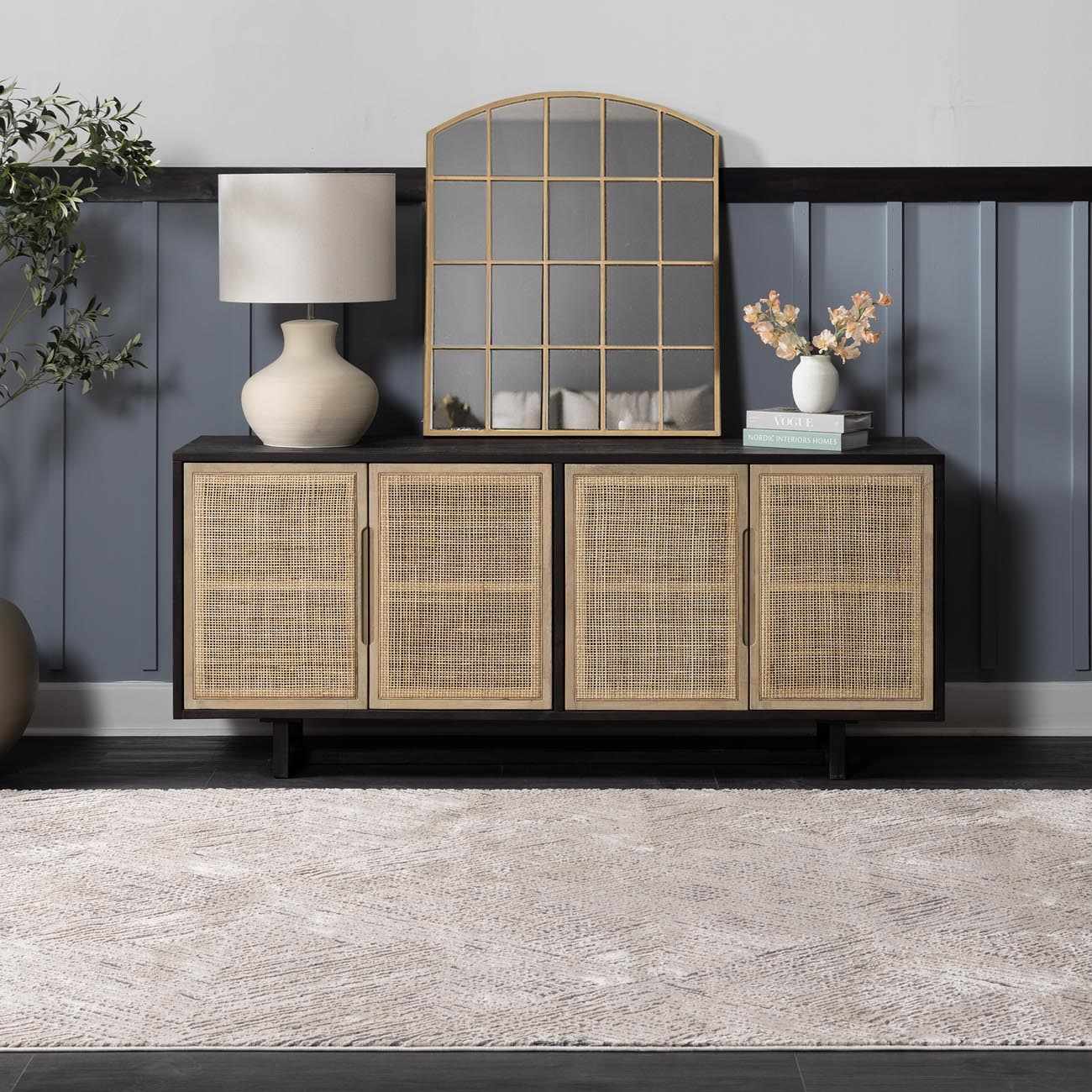 Garza Diamond Textured Washable Rug - Ornate Home