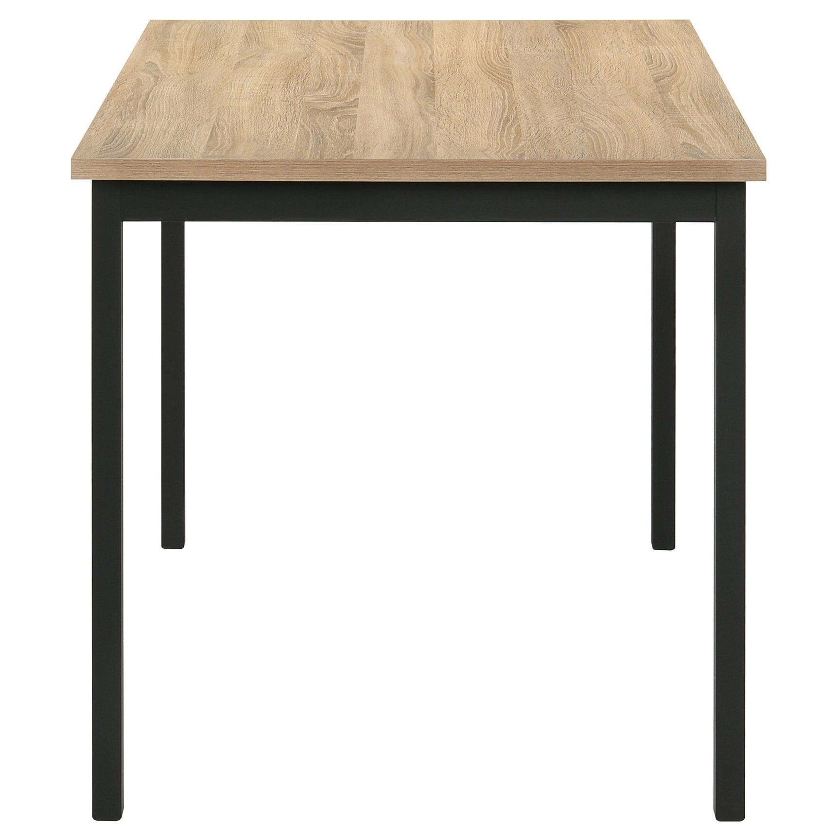 Garza Greige Oak/Black 5-piece Rectangular Dining Table - Ornate Home