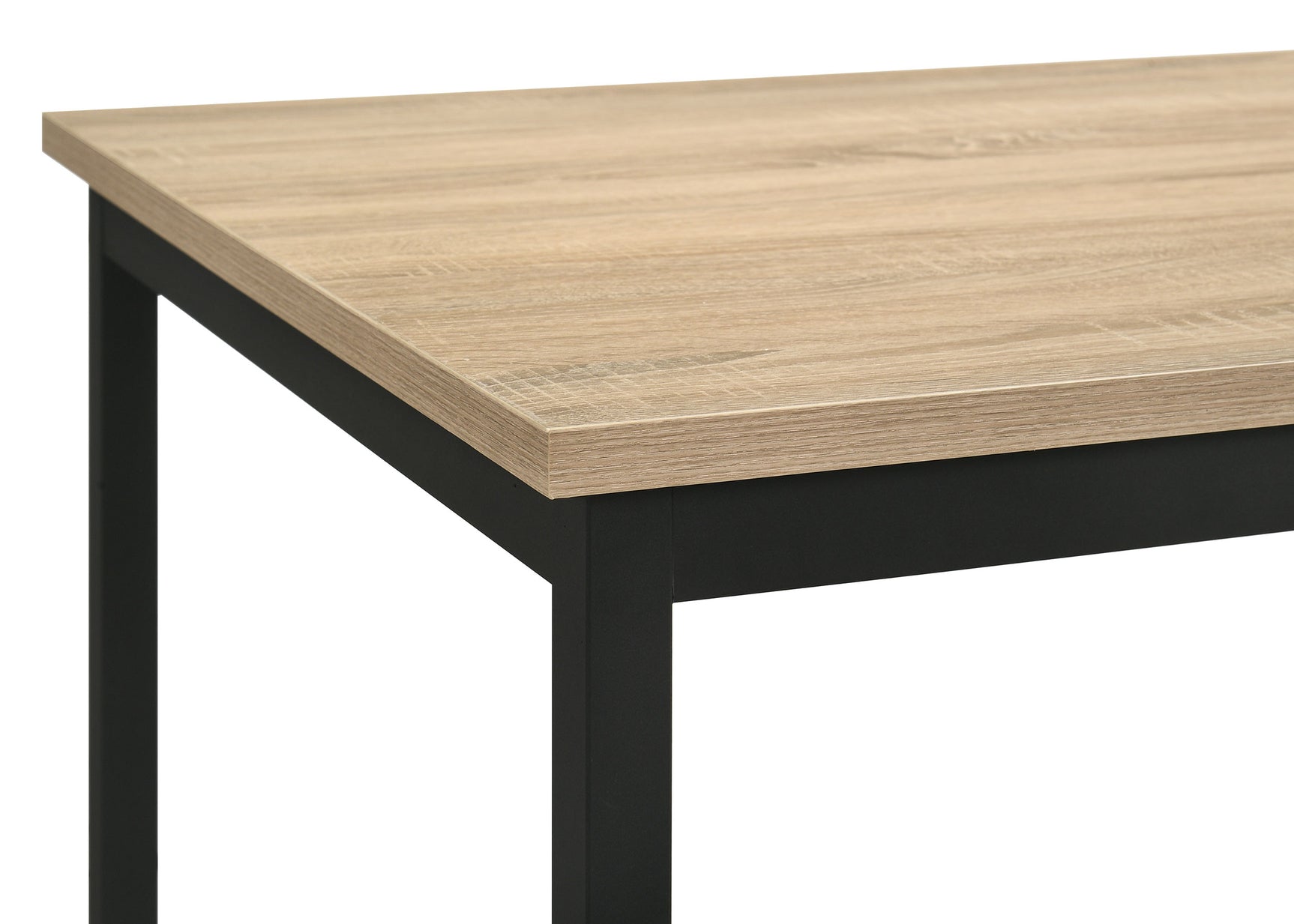 Garza Greige Oak/Black 5-piece Rectangular Dining Table - Ornate Home