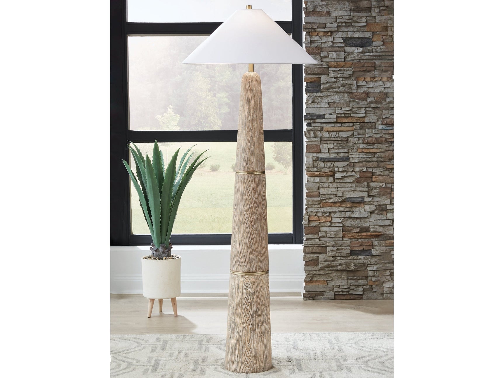 Gasparleigh Brown/Gold Finish Poly Floor Lamp - Ornate Home