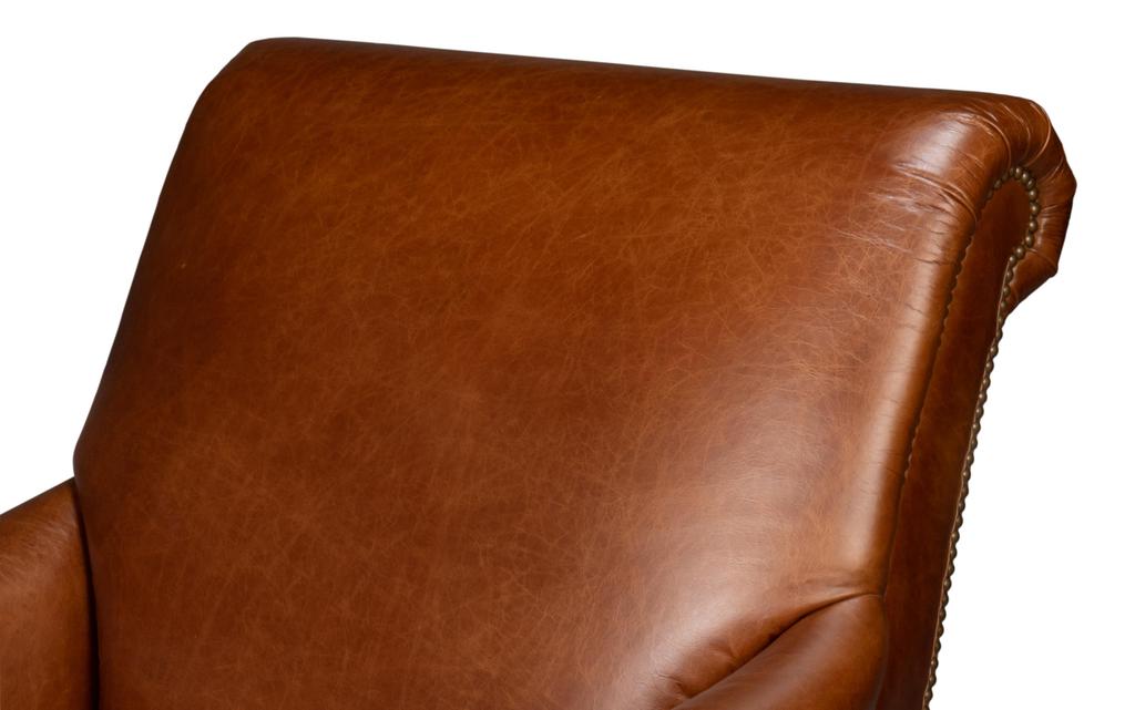 Gaston Brown Distilled Leather Chair - Ornate Home