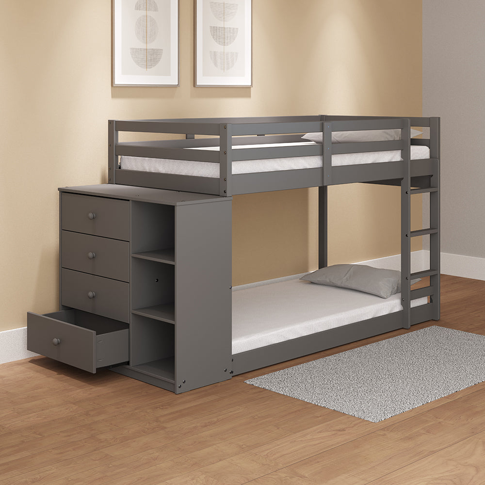 Gaston Gray Twin/Twin Bunk Bed - Ornate Home