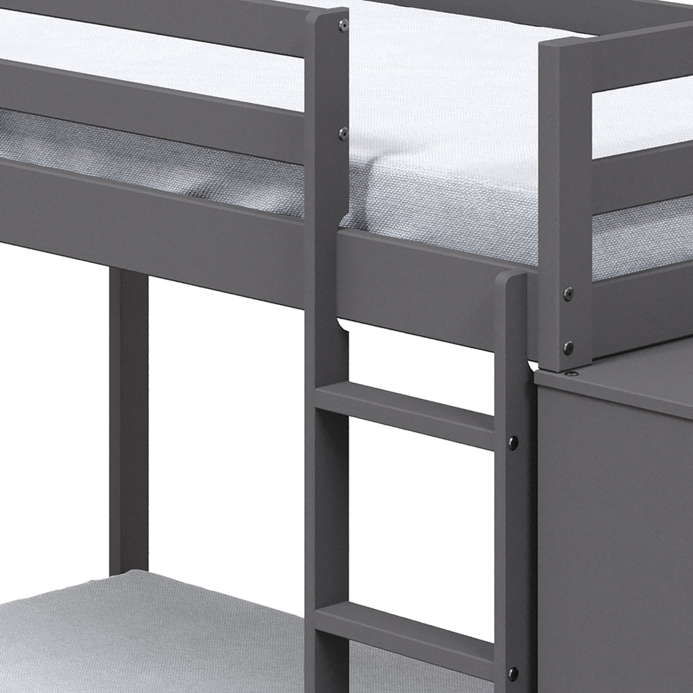 Gaston Gray Twin/Twin Bunk Bed - Ornate Home
