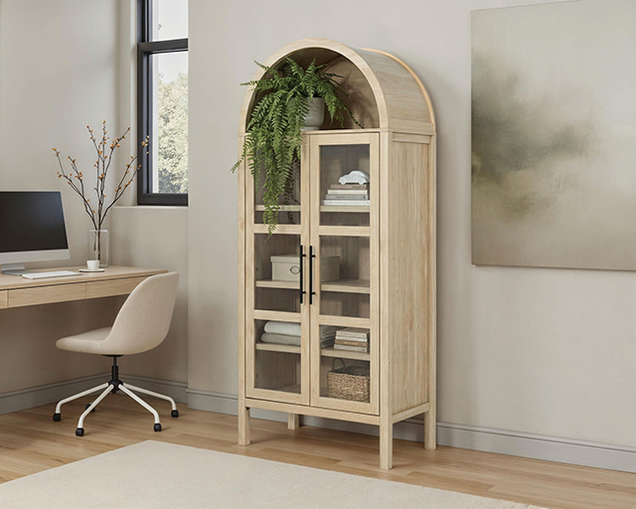 Gateshead Natural Arched Cabinet - Ornate Home