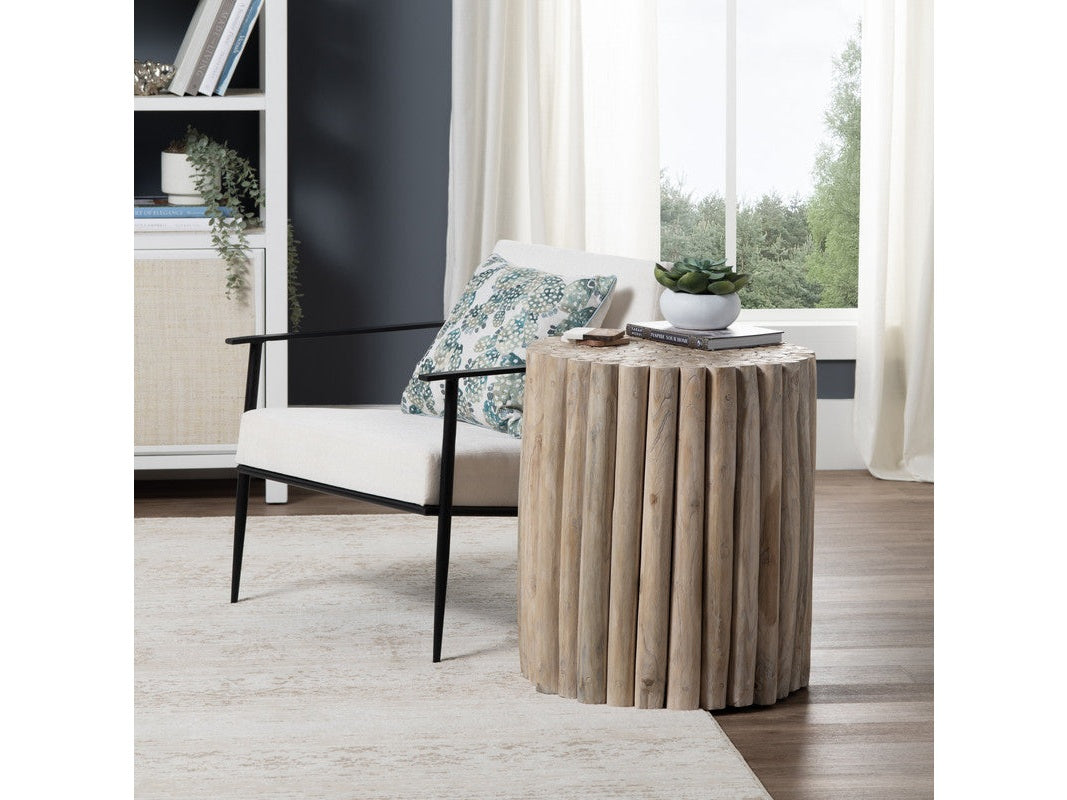 Gathering Tan/White Accent Table - Ornate Home