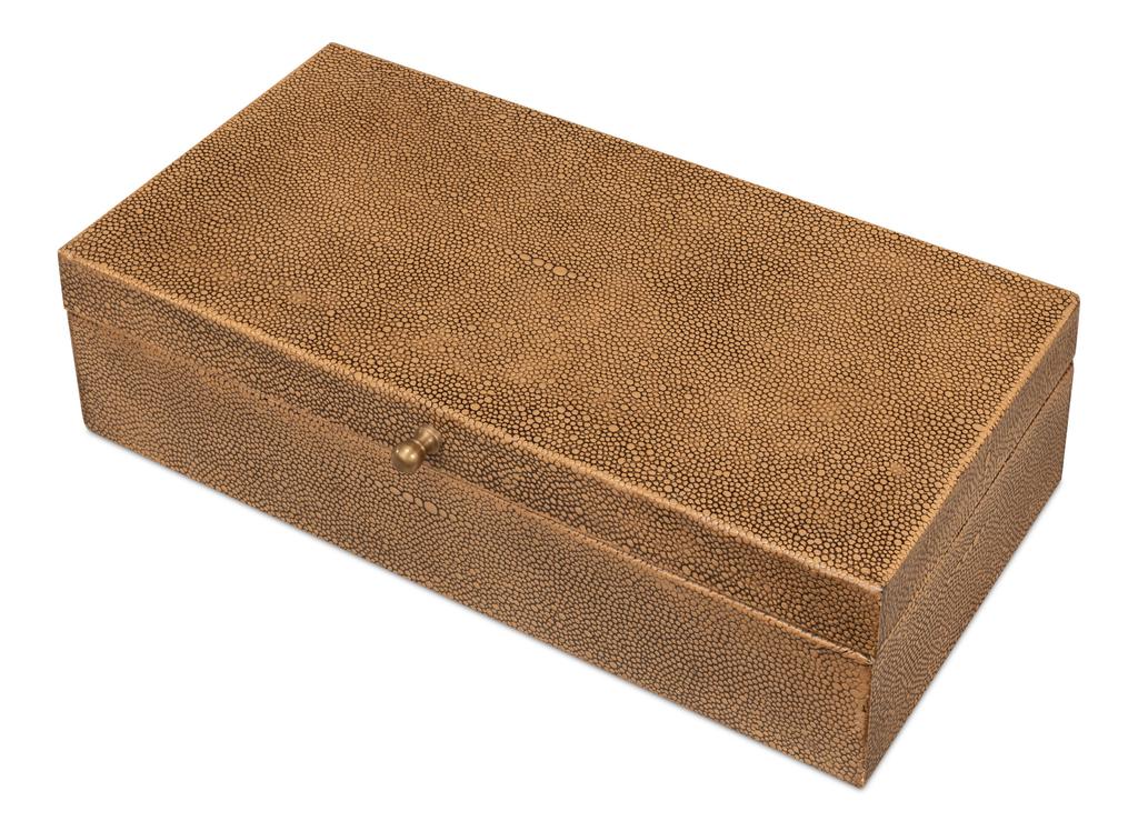 Gatsburg Brown Shagreen Box (Set of 2) - Ornate Home