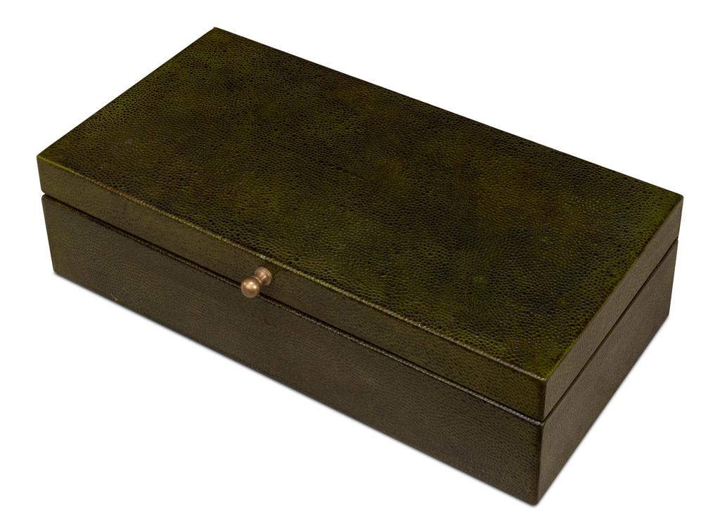 Gatsburg Green Shagreen Box (Set of 2) - Ornate Home