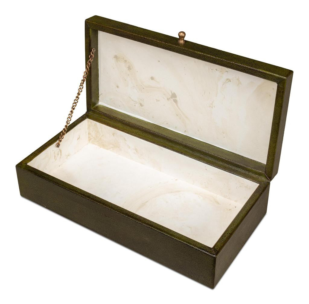 Gatsburg Green Shagreen Box (Set of 2) - Ornate Home