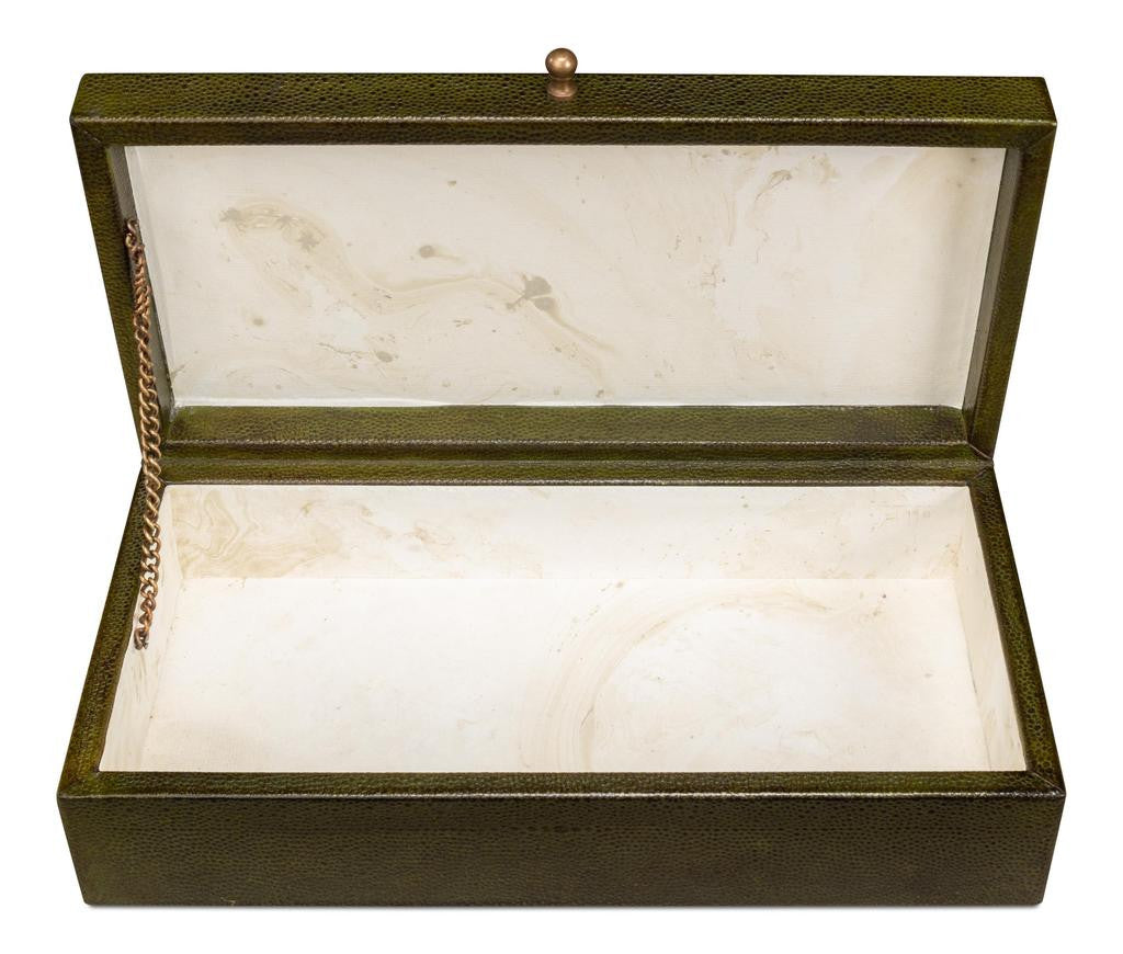 Gatsburg Green Shagreen Box (Set of 2) - Ornate Home