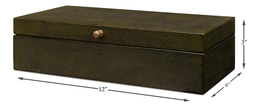 Gatsburg Green Shagreen Box (Set of 2) - Ornate Home