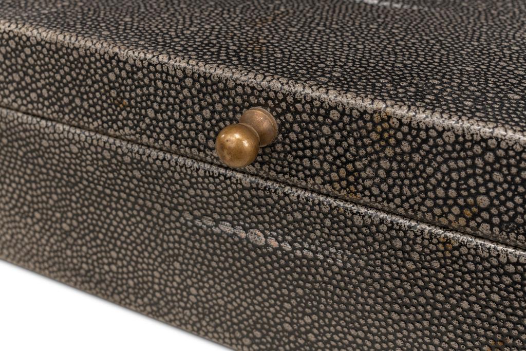 Gatsburg Grey Shagreen Books (Set of 12) - Ornate Home