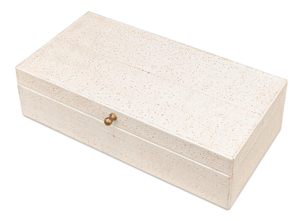 Gatsburg White Shagreen Box (Set of 2) - Ornate Home
