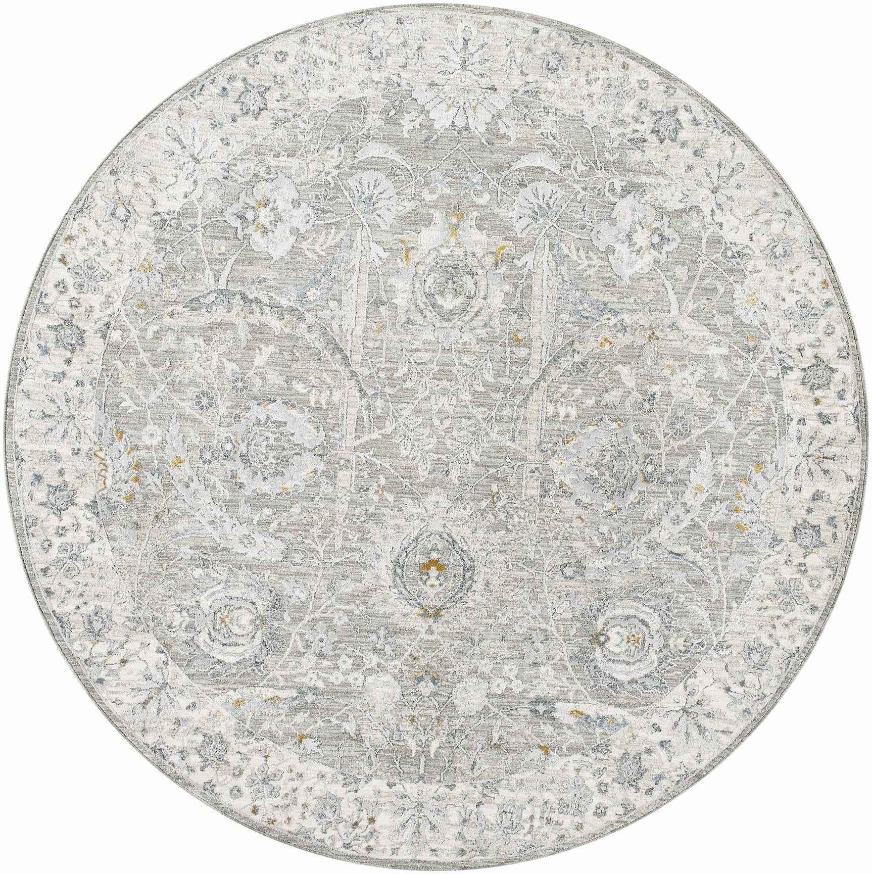 Gauge Gray Blue Textured Rug with Fringes - Ornate Home