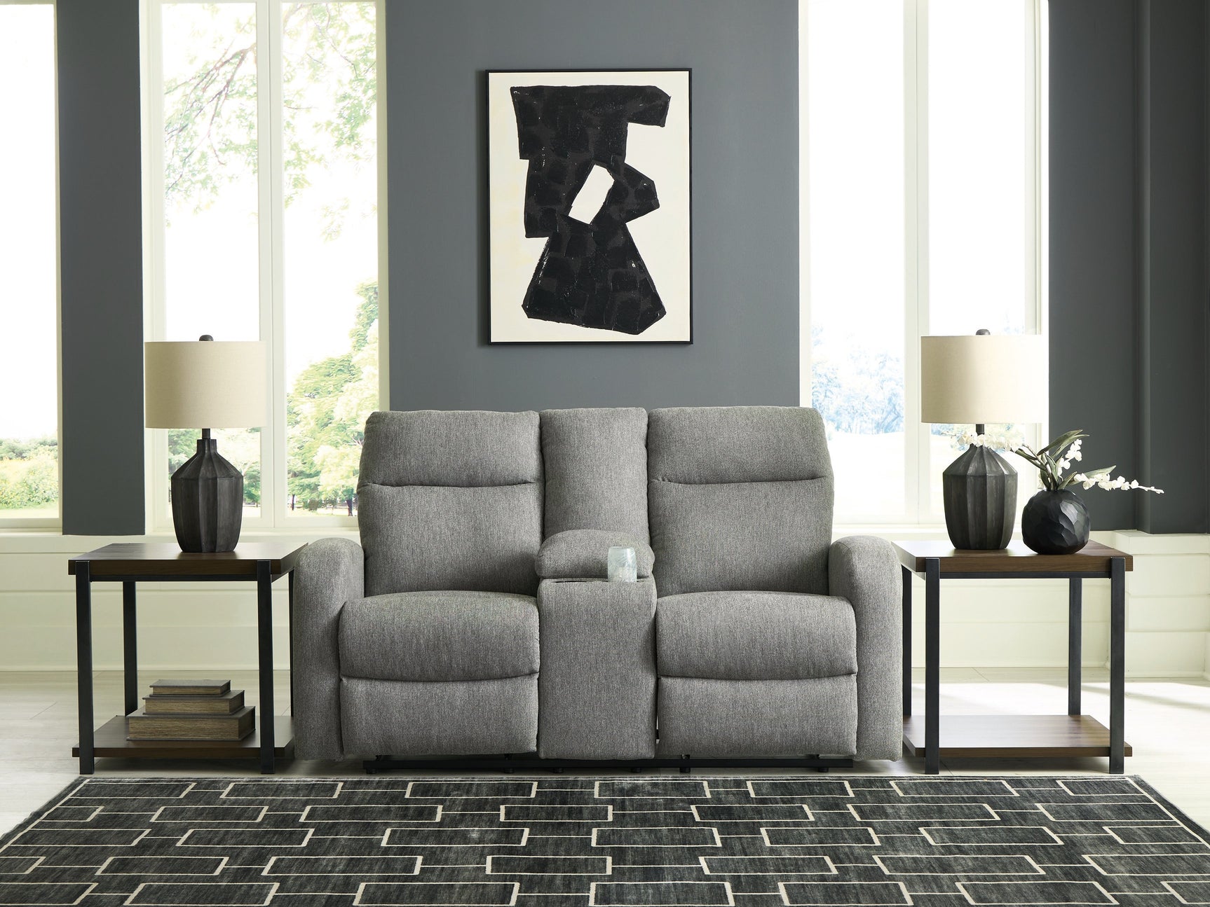 Gauntlet Sterling DBL Rec Loveseat w/Console (Online Special Price) - Ornate Home