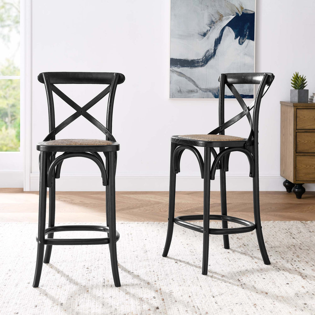 Gear Black Counter Stool - 19x17.5" - Ornate Home