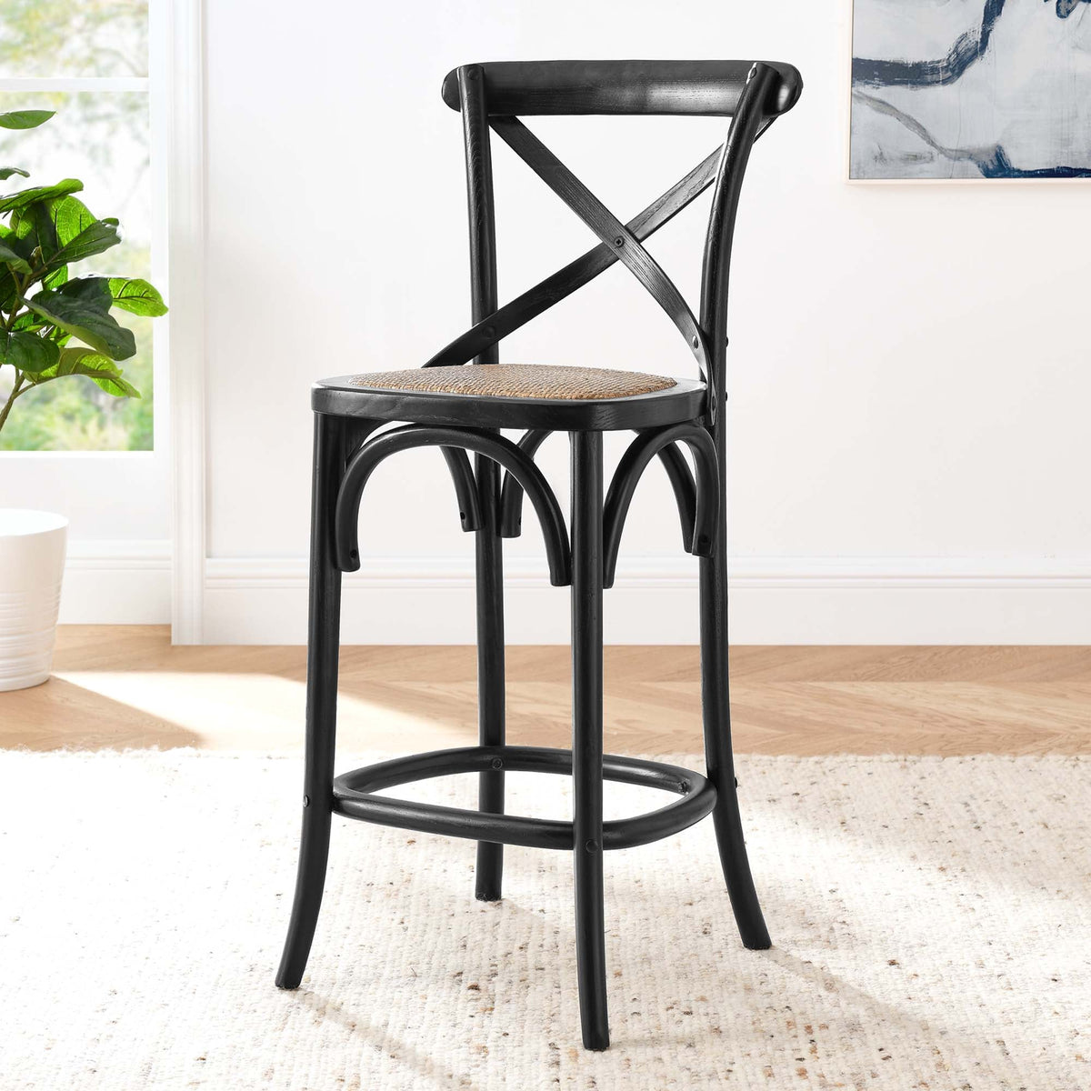 Gear Black Counter Stool - 19x17.5" - Ornate Home