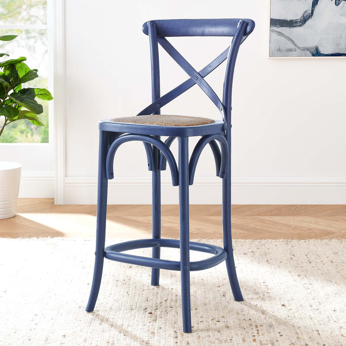 Gear Midnight Blue Counter Stool - 19x17.5" - Ornate Home