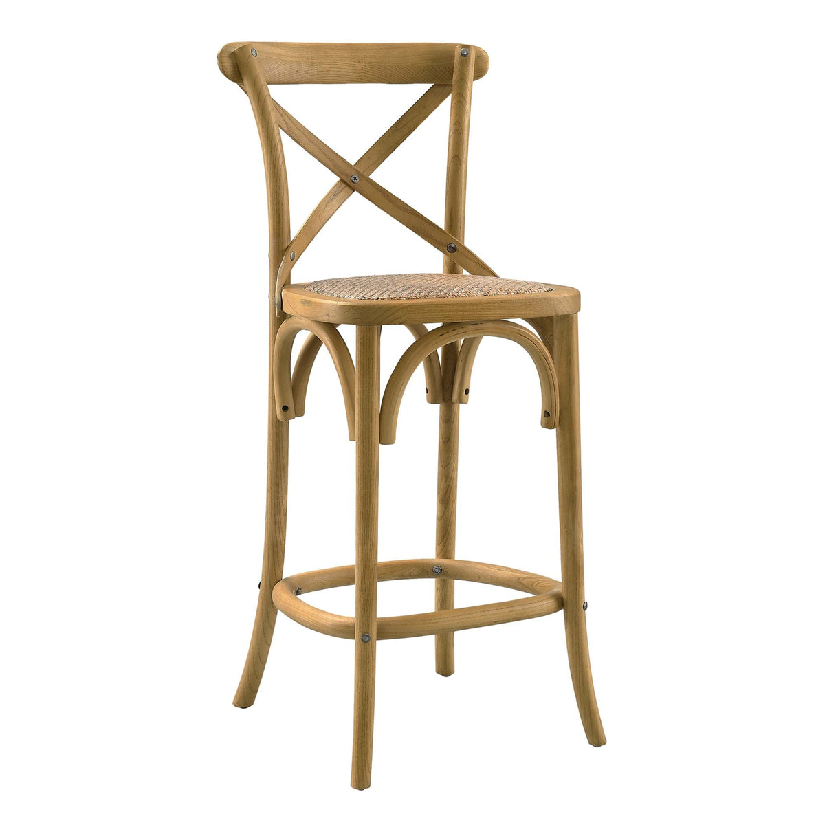 Gear Natural Counter Stool - 19x17.5" - Ornate Home