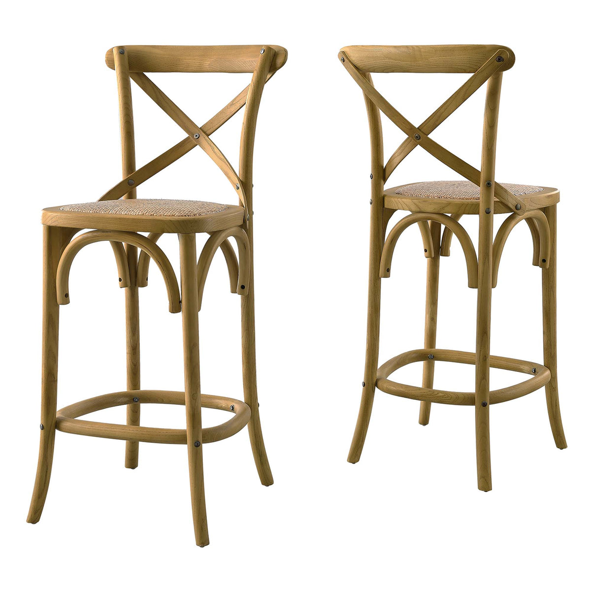 Gear Natural Counter Stool - 19x17.5" - Ornate Home
