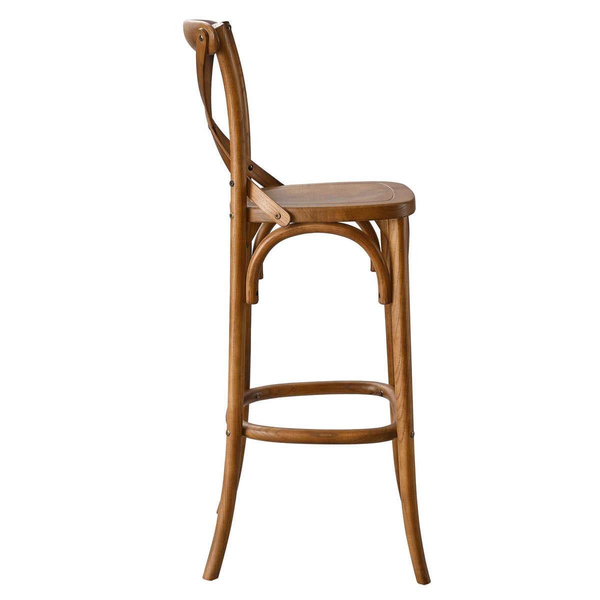 Gear Walnut Bar Stool - 19x17.5x43.5" - Ornate Home