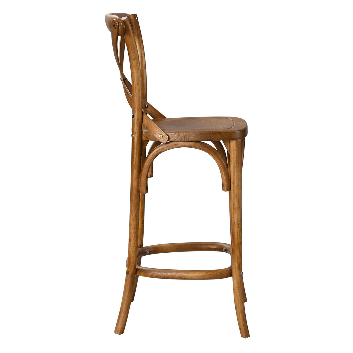 Gear Walnut Counter Stool - 19x17.5x39.5" - Ornate Home