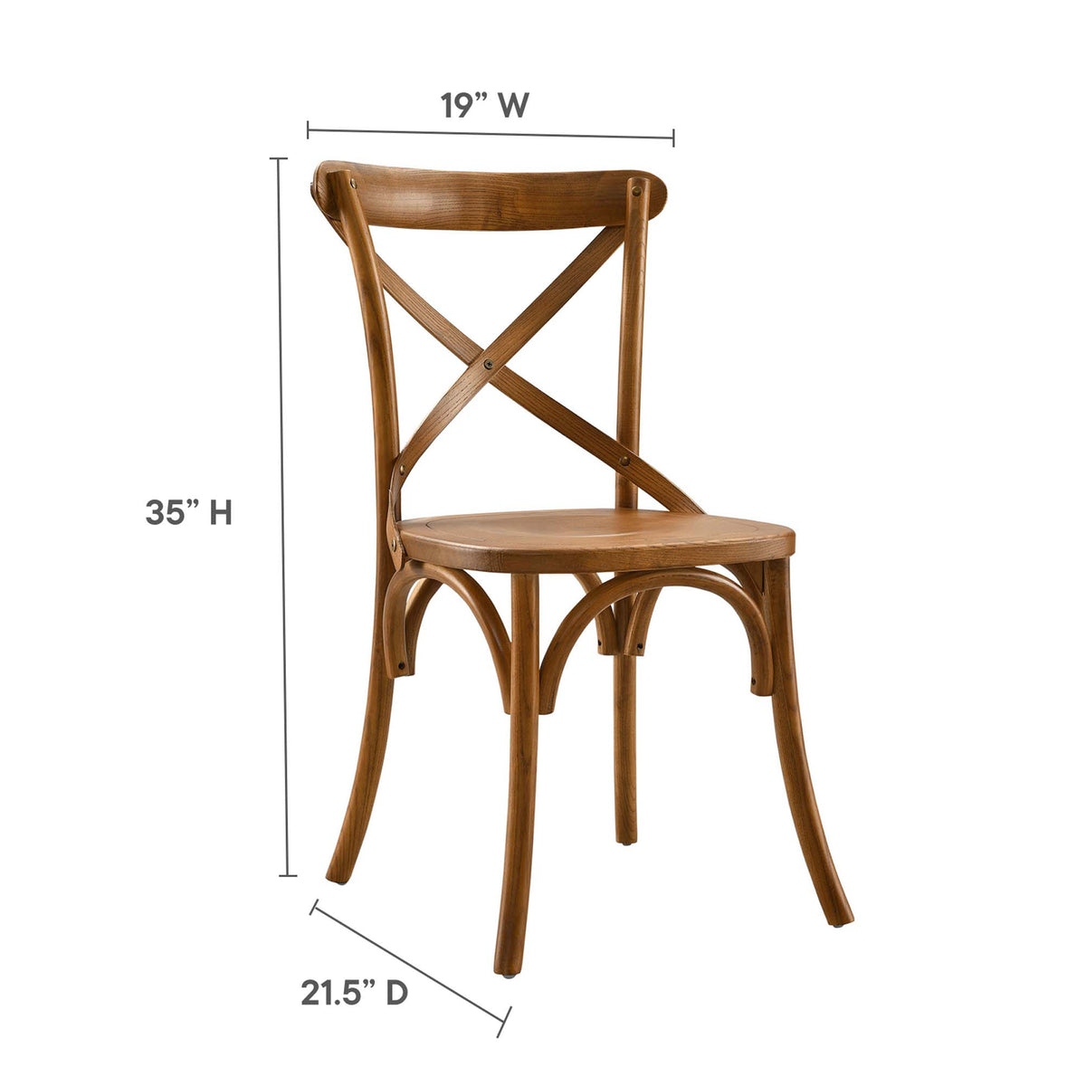 Gear Walnut Dining Side Chair - 21x19.5" - Ornate Home