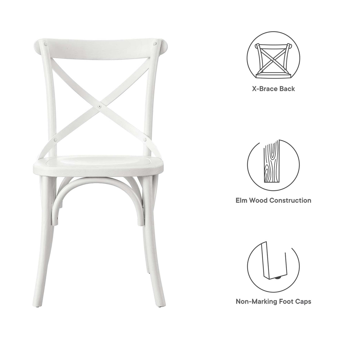 Gear White Dining Side Chair - 21x19.5" - Ornate Home