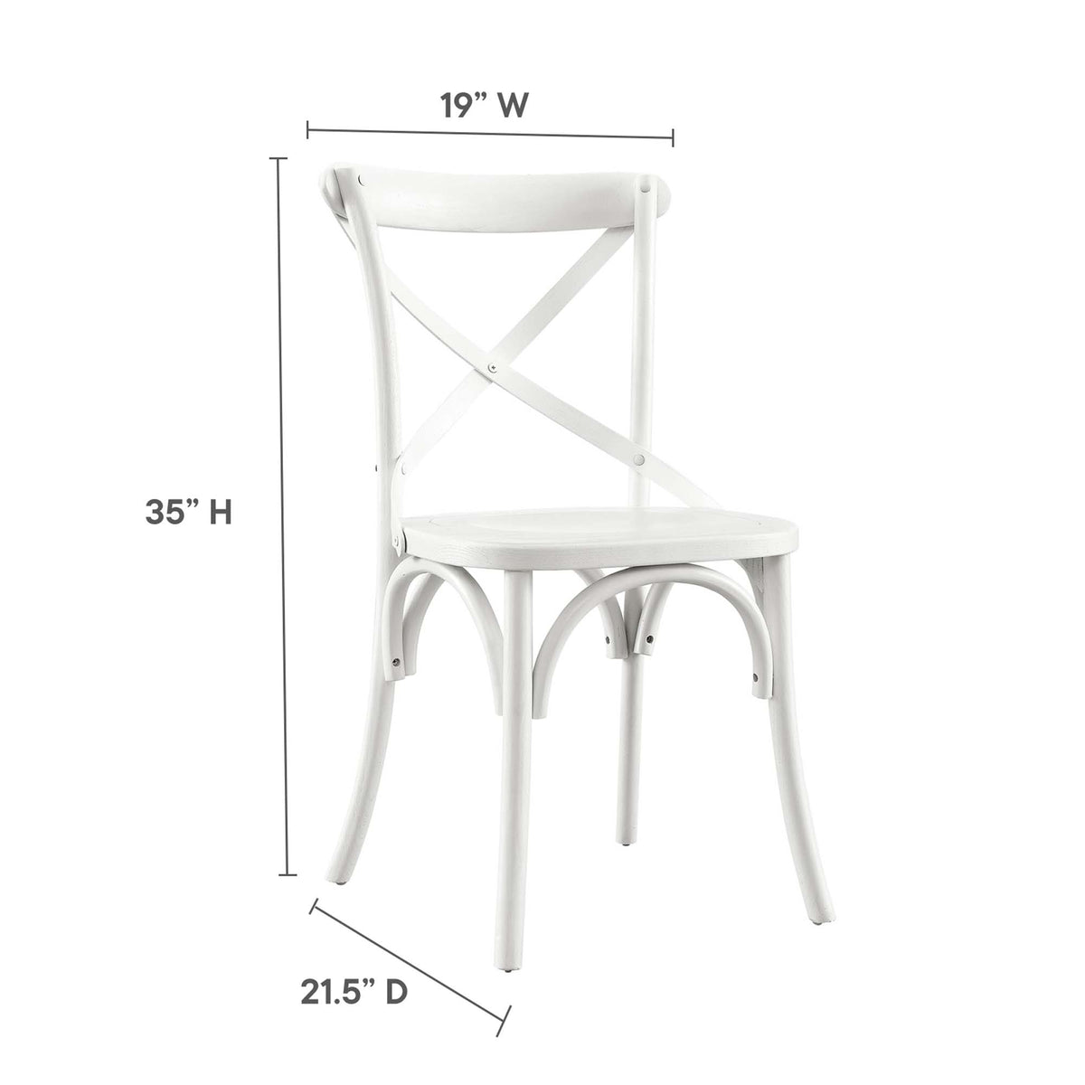 Gear White Dining Side Chair - 21x19.5" - Ornate Home