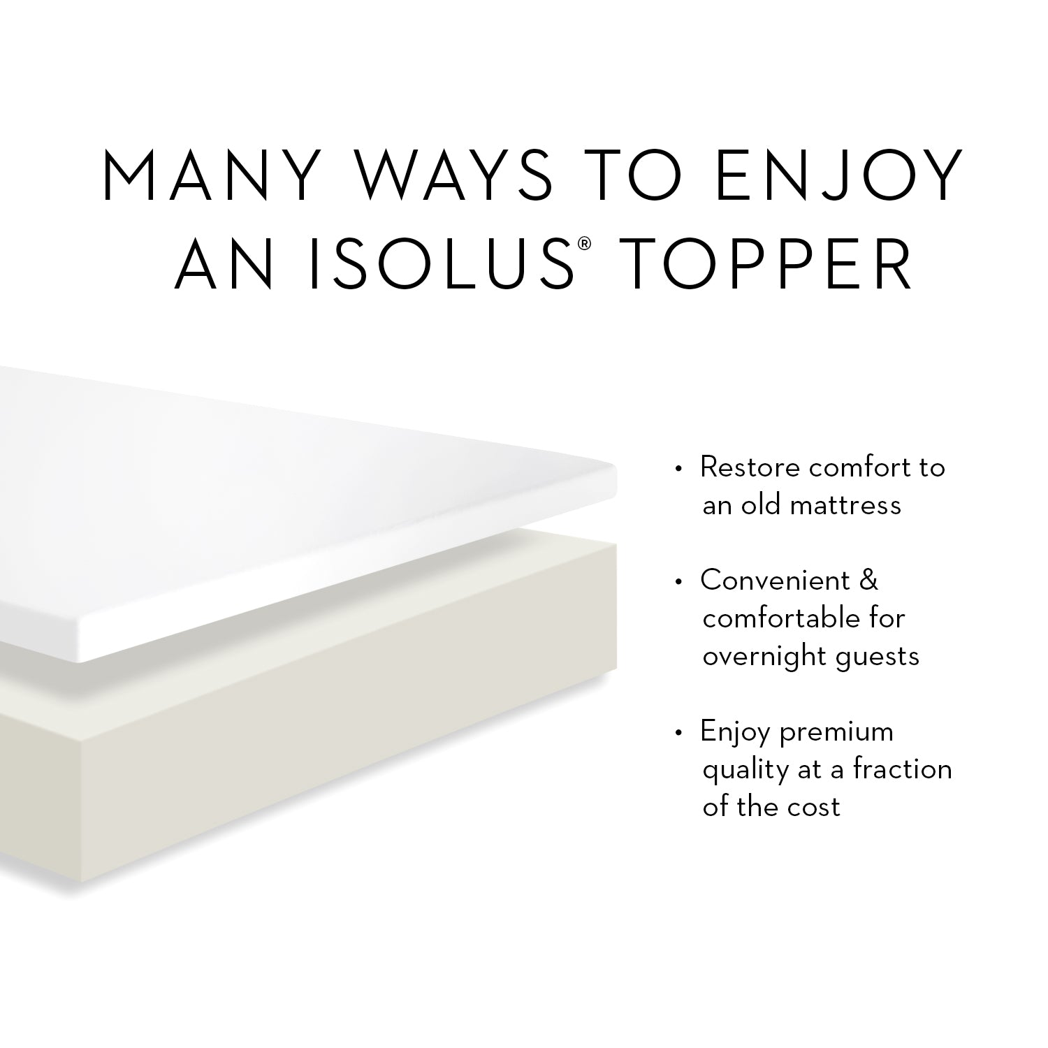Gel Memory Foam White Queen 2.5" Mattress Topper - Ornate Home