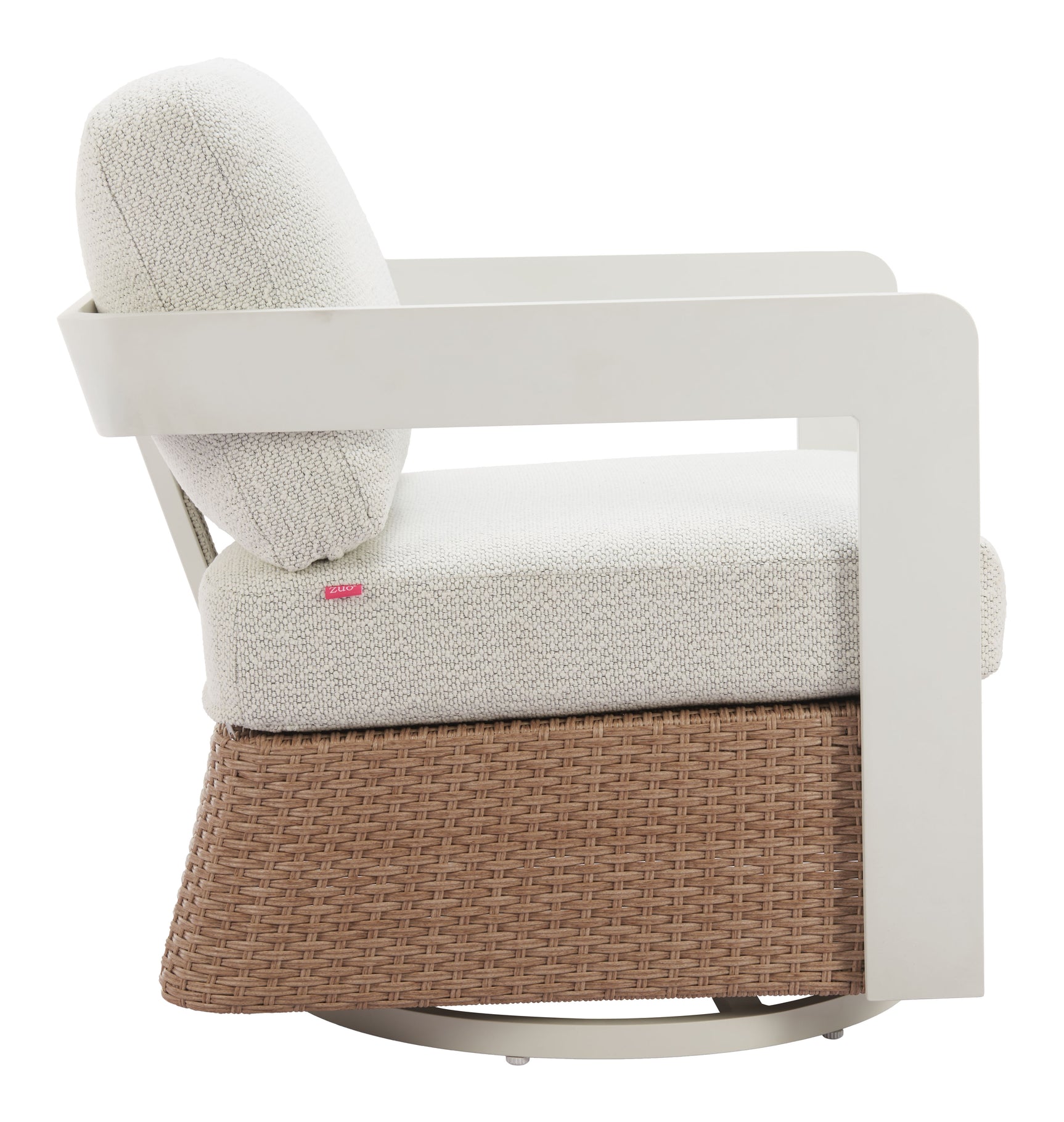Gelo White & Brown Swivel Chair - Ornate Home
