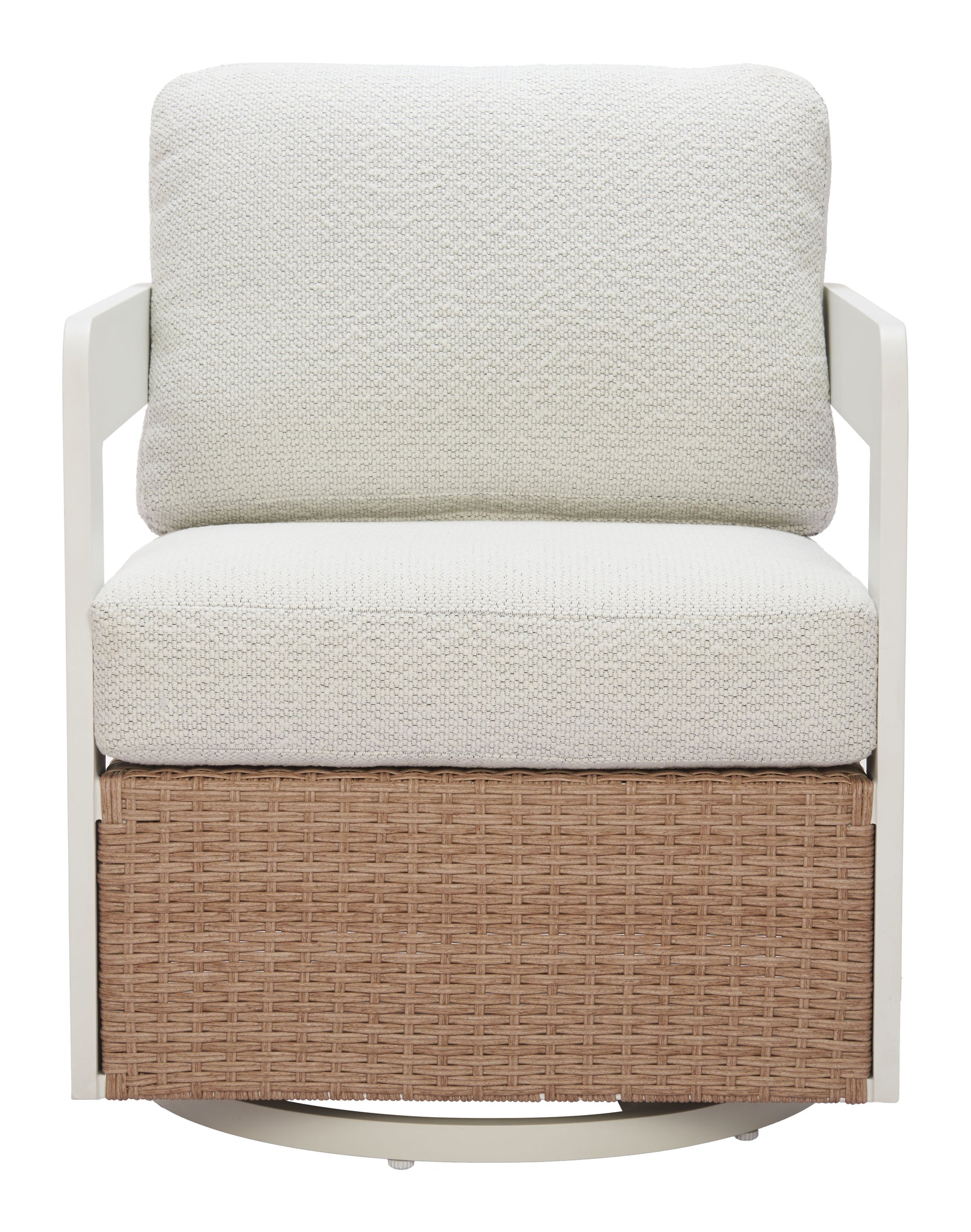 Gelo White & Brown Swivel Chair - Ornate Home