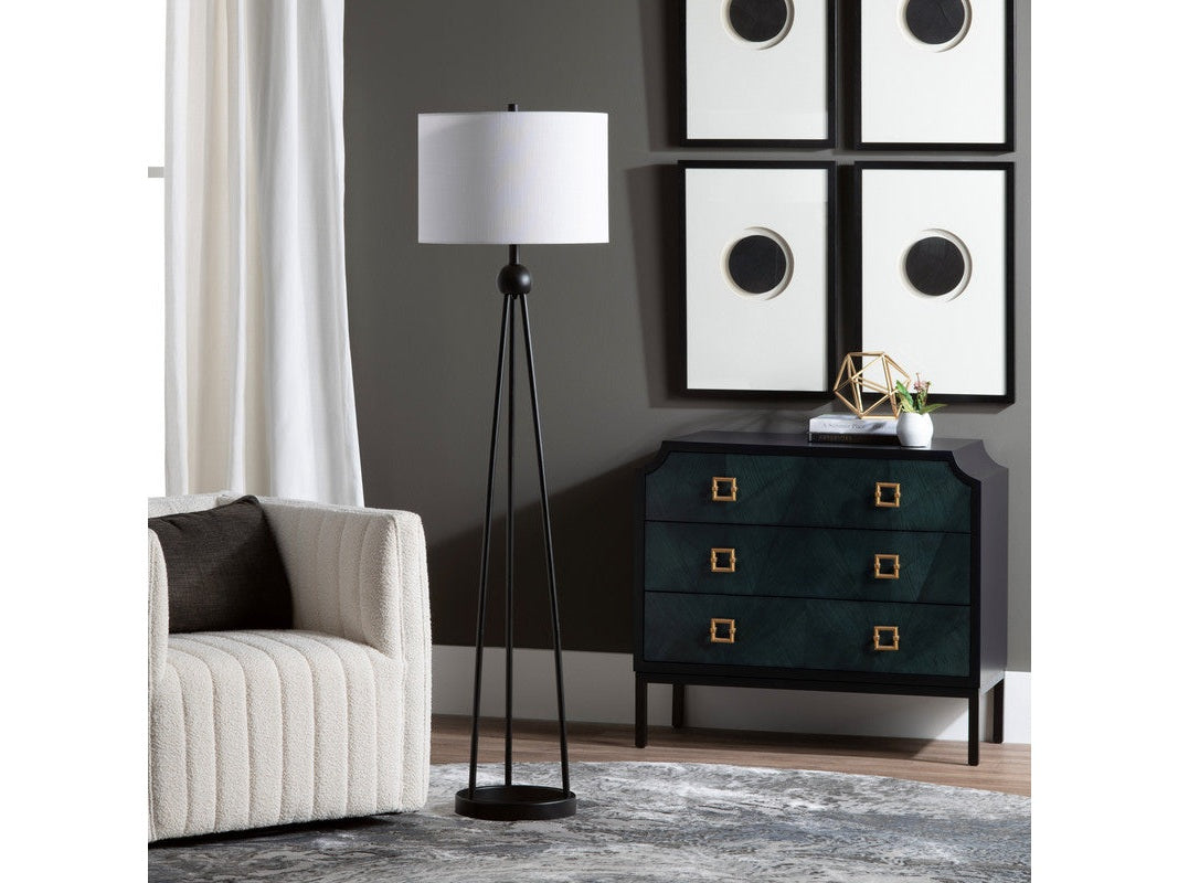 Gemma Black/Blue Three-Drawer Chest - Ornate Home