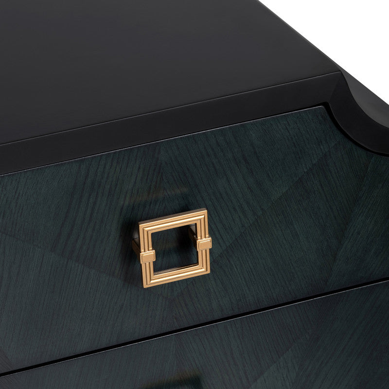 Gemma Black/Blue Three-Drawer Chest - Ornate Home