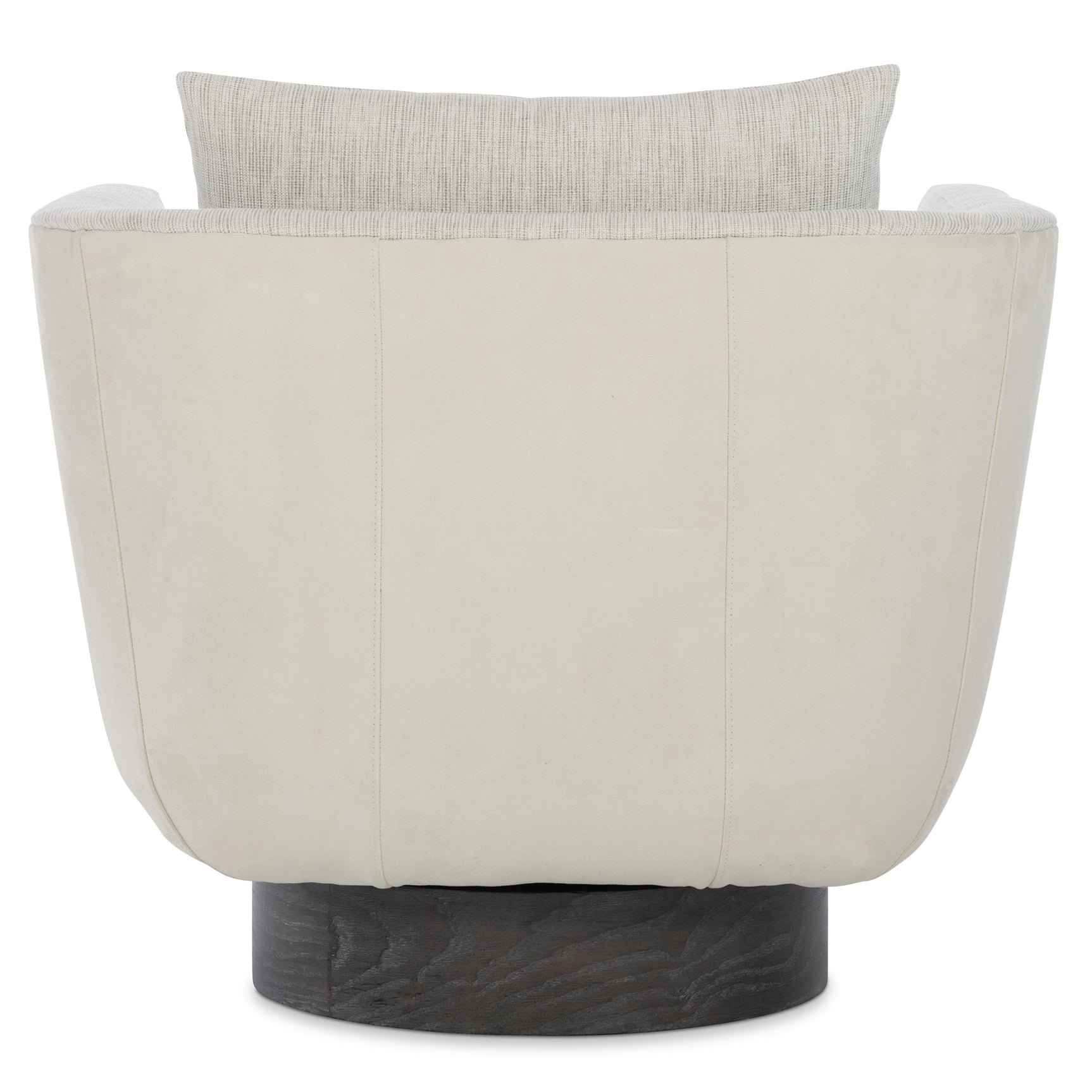 Gemma Portobello/Beige/Grey Leather-Fabric Swivel Chair - Ornate Home