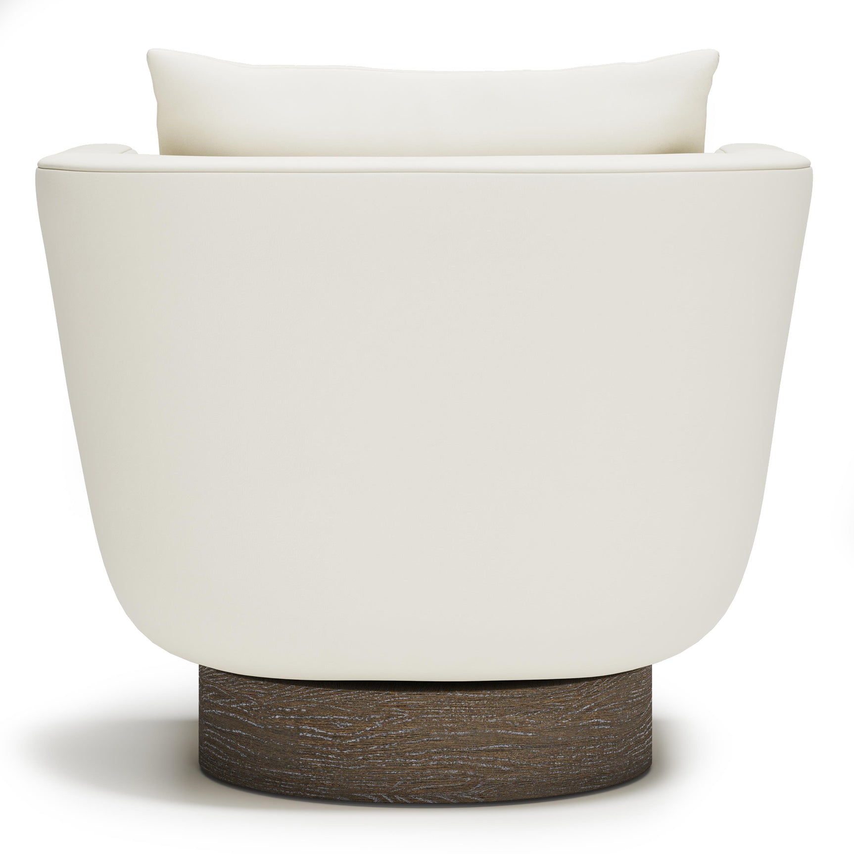 Gemma Portobello/White/Cream Leather Swivel Chair - Ornate Home