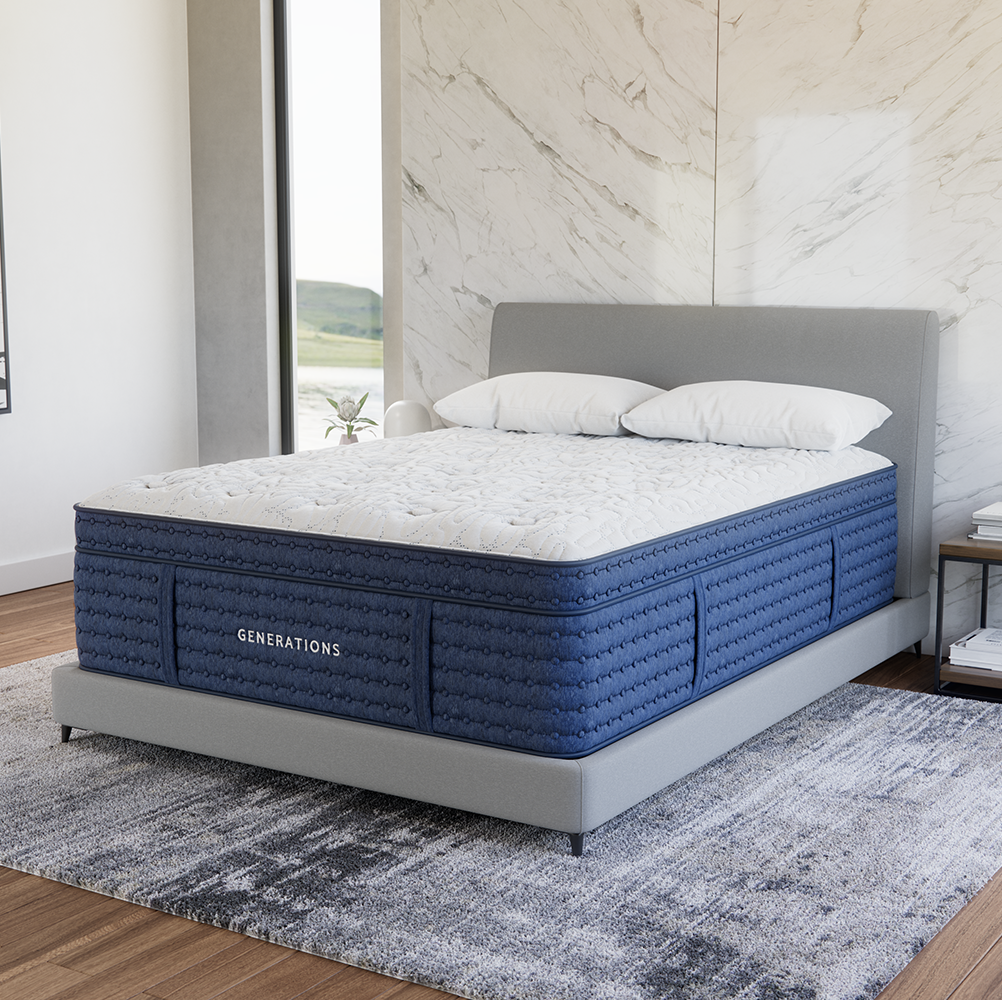 Generations 2.0 Tradition 2.0 Luxe Blue King 15.5" Plush Mattress - Ornate Home