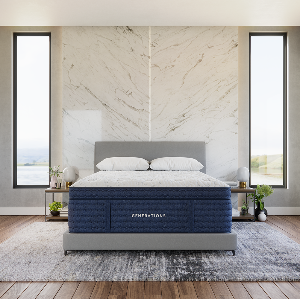 Generations 2.0 Tradition 2.0 Luxe Blue King 15.5" Plush Mattress - Ornate Home