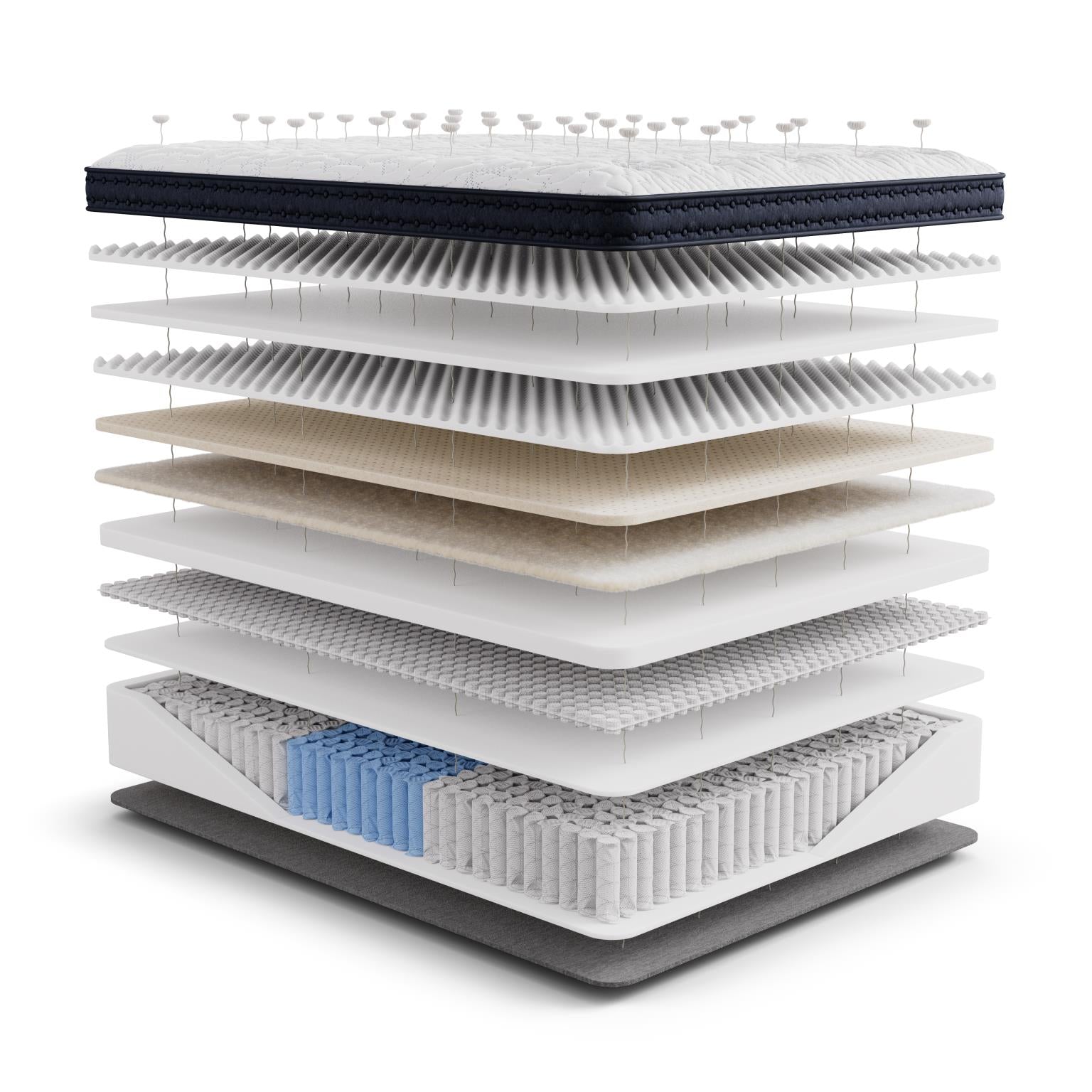 Generations Legacy 2.0 Luxe Blue/White 17" Medium King Mattress - Ornate Home