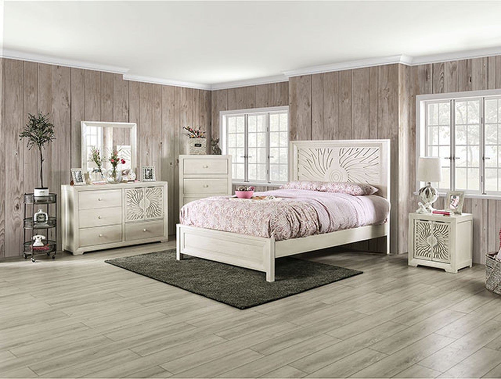 Geneva Ivory Nightstand - Ornate Home