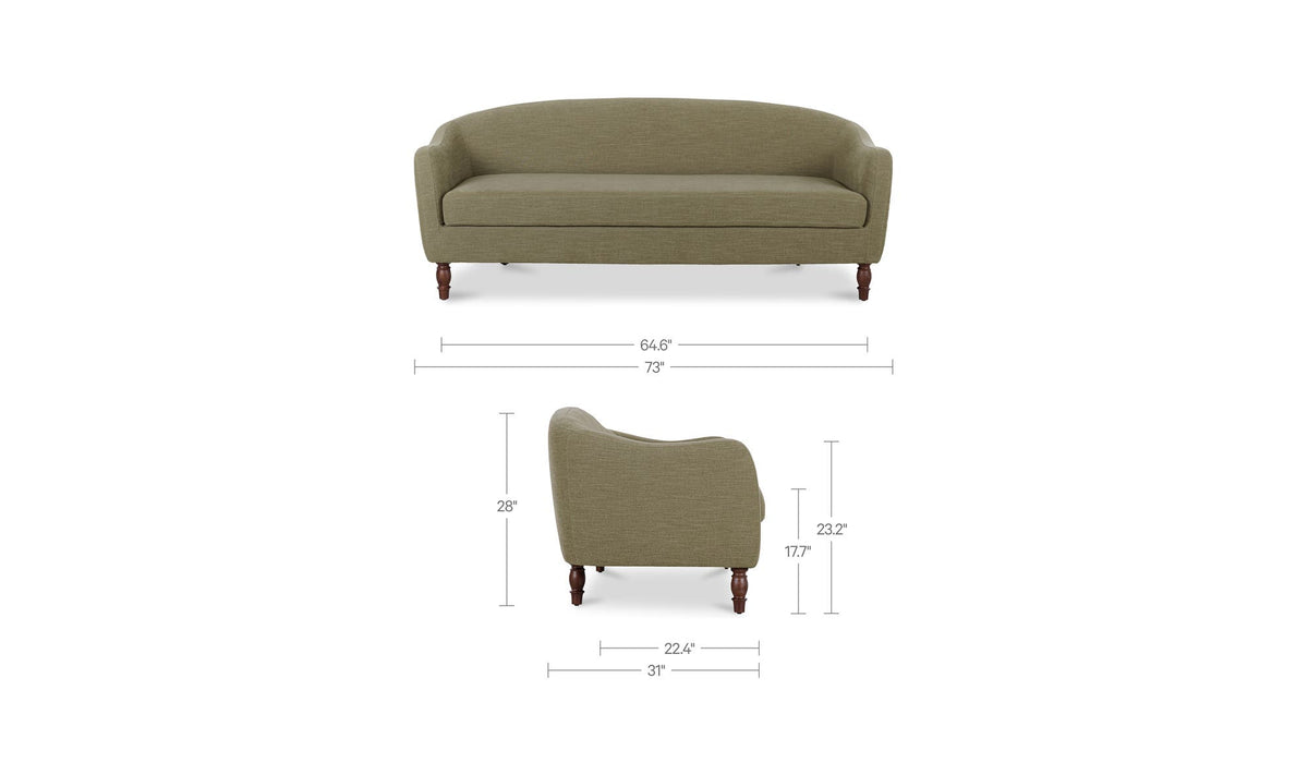 Geneva Sage Green Apartment Sofa - Ornate Home