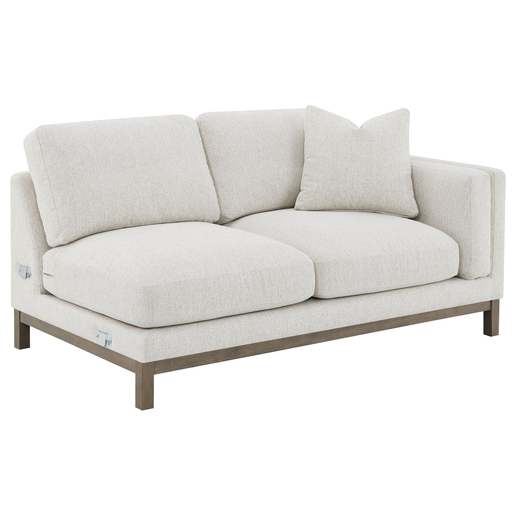 Geneva Sand Boucle Upholstered Sectional Chaise Sofa - Ornate Home