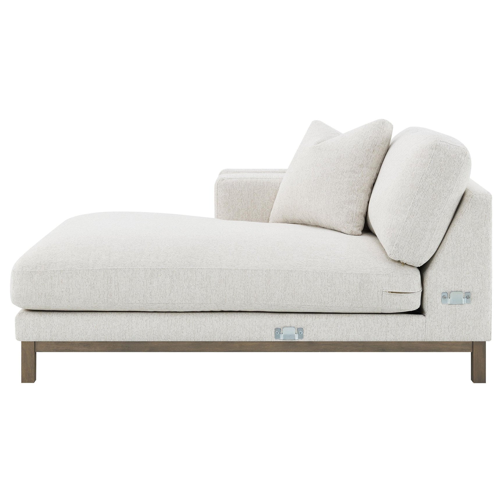 Geneva Sand Boucle Upholstered Sectional Chaise Sofa - Ornate Home