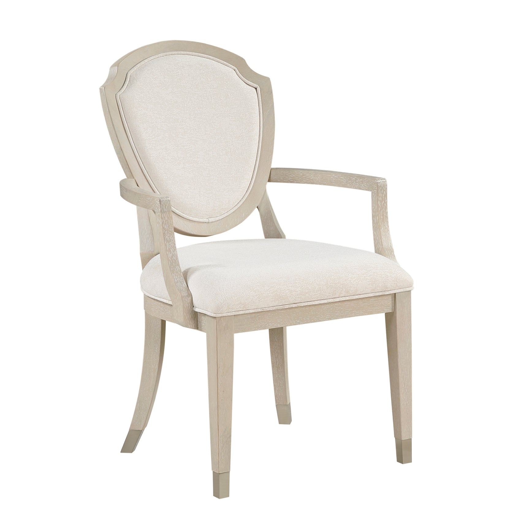 Genoa Ivory/Light Oak Arm Chair - Ornate Home