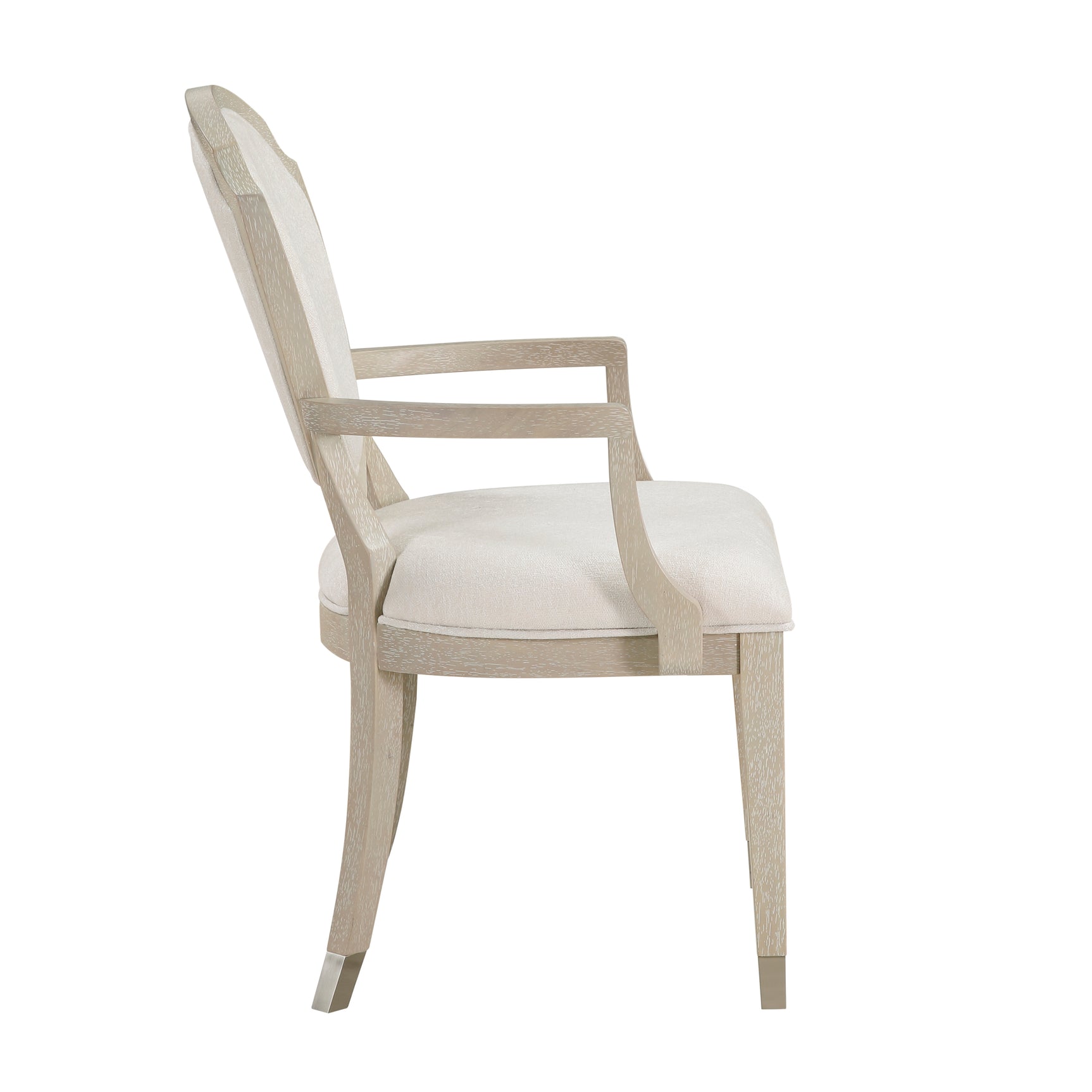 Genoa Ivory/Light Oak Arm Chair - Ornate Home