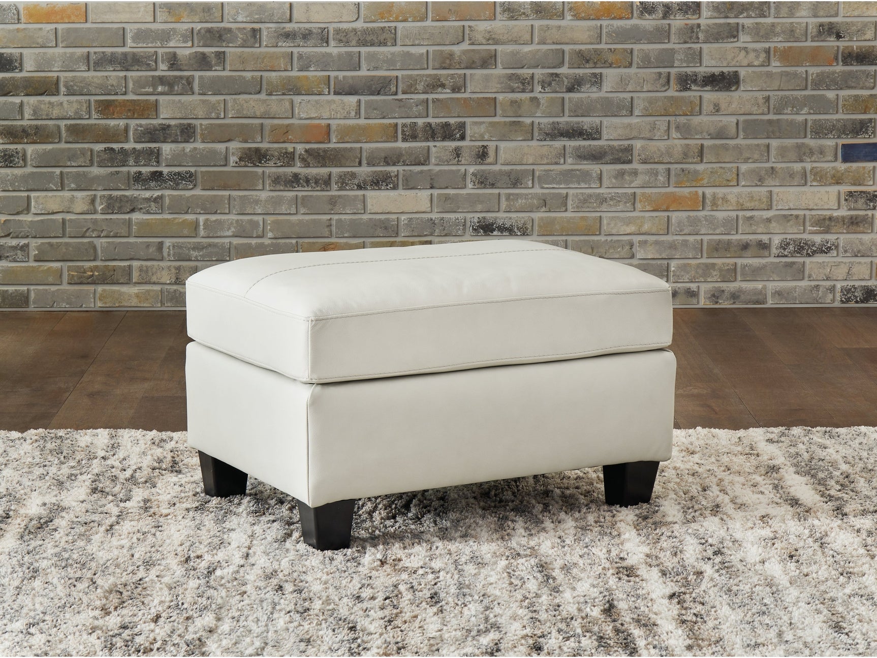 Genoa Leather Accent Ottoman - Ornate Home